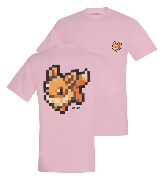 Pokemon Eevee Pixelated T-shirt Pink