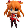 Nendoroid figure of Asuka Shikinami Langley in plugsuit from Rebuild of Evangelion, featuring detailed outfit and accessories, in collector packaging.