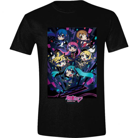 Vocaloid Hatsune Miku Kawaii Gang Black T-Shirt
