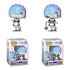 2 funko pops of a maid one with blood and a chain.