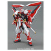 Master Grade 1:100 scale model kit of Astray Red Frame Revise from Gundam Seed Destiny, featuring detailed parts and articulation for building a poseable figure.