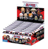 Display box of 'Bleach' figurines with character illustrations on a white background