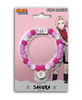 A Naruto Sakura beaded bracelet in its original pink retail blister packaging, featuring pink and white beads with a silver metal Naruto leaf symbol clasp.