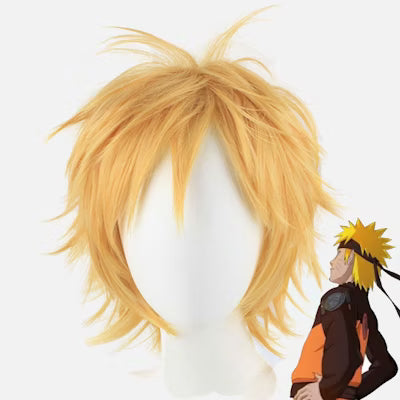 Blonde wig with a character from an anime on a white background