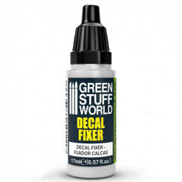 Green Stuff World Decal Fixer bottle on a white background