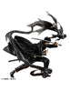 A collectible action figure of Katakuri from One Piece in a dynamic battle pose, accompanied by his black dragon, Blackbeard the Bone, against a plain white background.