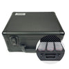 Black hard-shell case with interior padding for protective storage on a white background