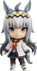 Anime character figurine with gray hair and horns on a white background