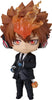 Nendoroid figurine of a character with spiky hair and suit on a white background